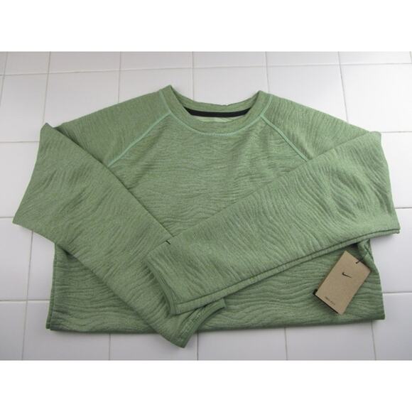 Nike Tour Dri Fit Golf Crew Quilted Sweatshirt Green Men's Large FD5835-386 - Picture 1 of 5